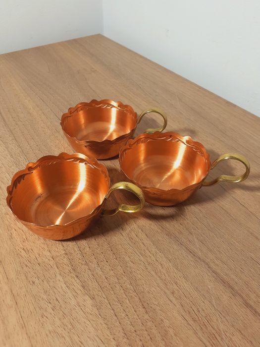 Miedziane koszyk na szklanki zestaw 3szt