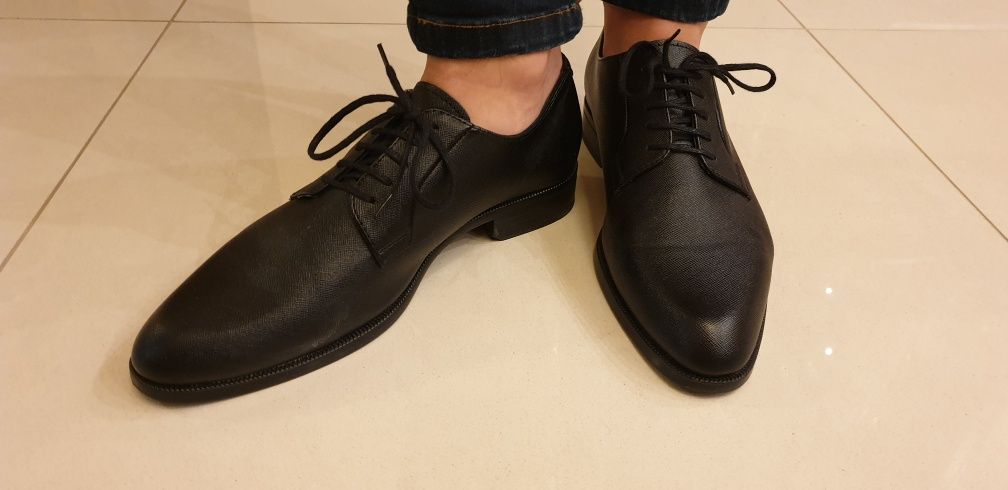 Buty ZARA 41 Męskie , czarne skórzane