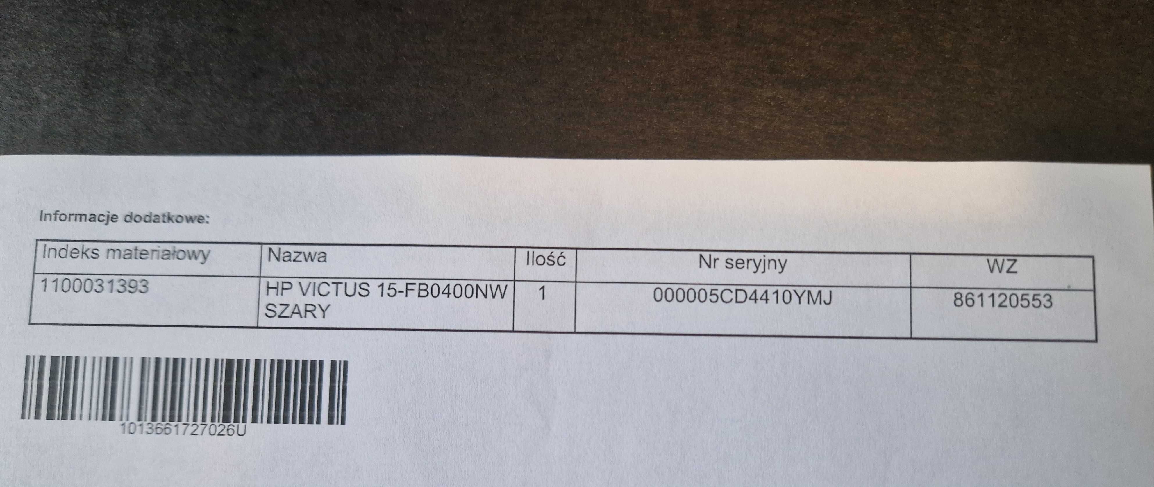 Nowy Laptop Gamingowy HP Victus 15-FB0400NW/ R5 / RTX 3050 / Gwarancja