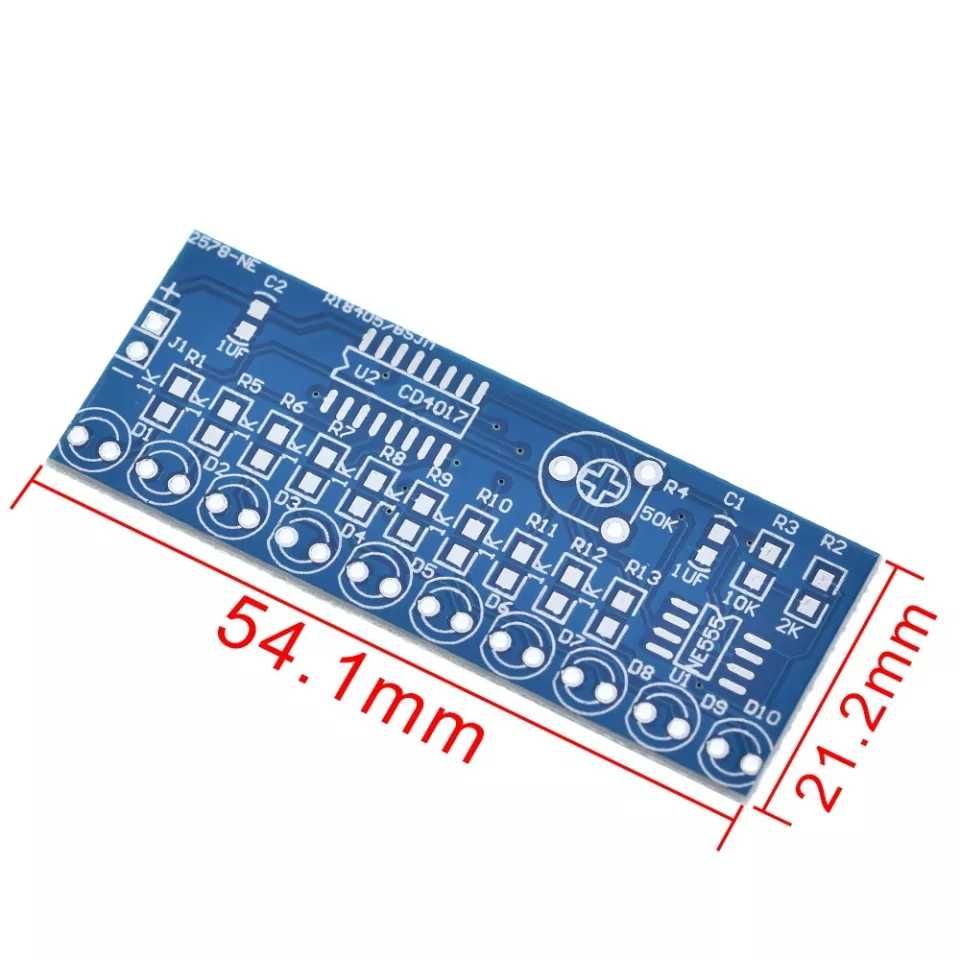 LED Chaser, przepływ światła NE555 + CD4017 DIY do lutowania Arduino