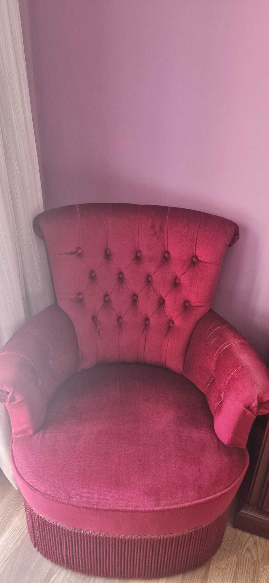 2 Cadeiras Poltrona Veludo Vermelho