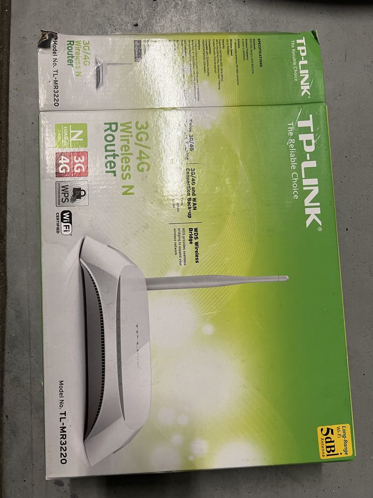 TL-MR3220 Tp-link Bezprzewodowy router 3G/4G, standard N, 150Mb/s