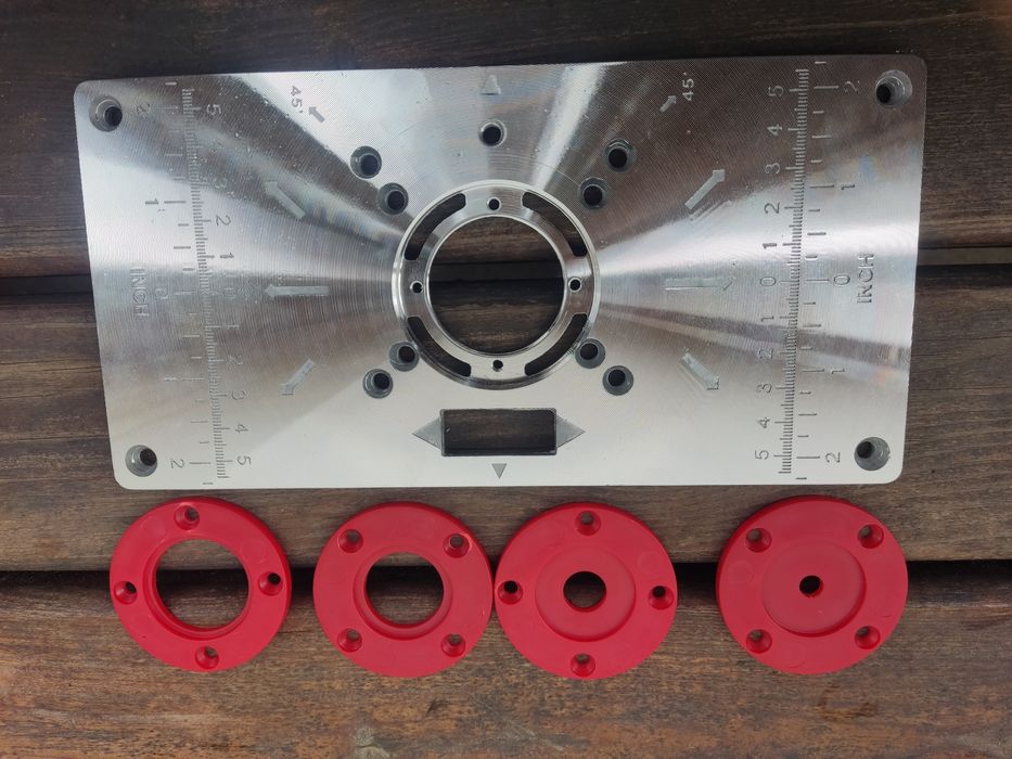 Пластина для фрезера 235х120х8мм зі змінними кільцями, алюмінієва