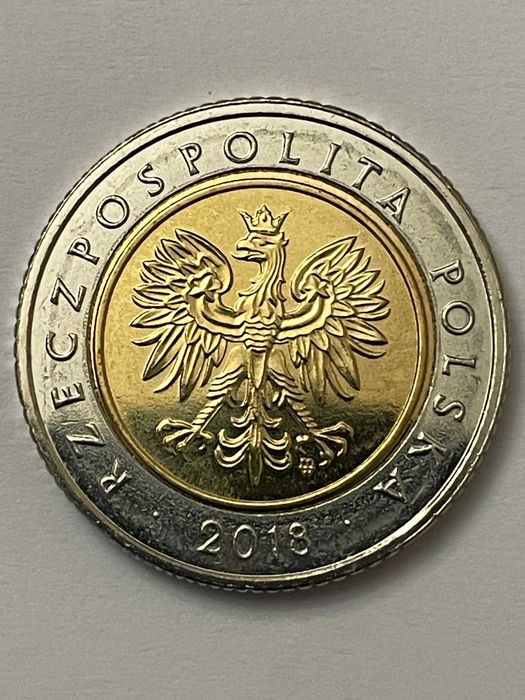 moneta 5 zł 2018 UNC destrukt - 100 Lecie