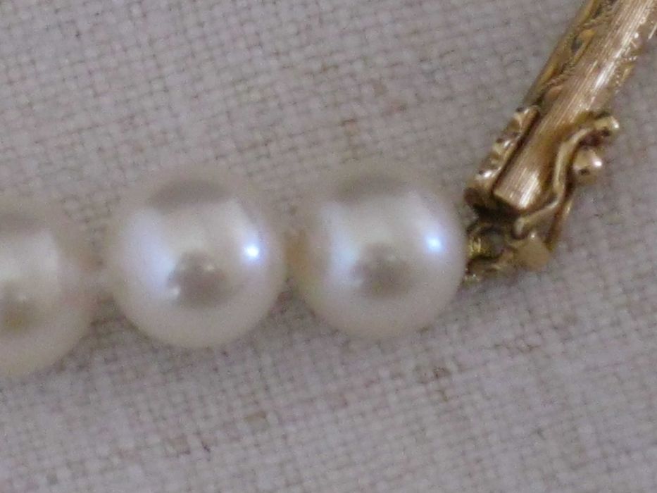 Colar de Perolas Cultura Mar 9mm C/Fecho em Ouro 19,2kts