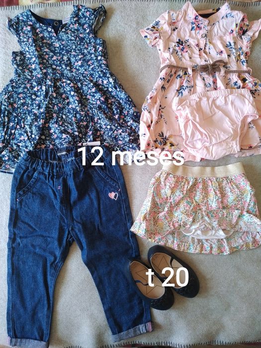 Roupas sandálias menina de 3 meses a 2 anos