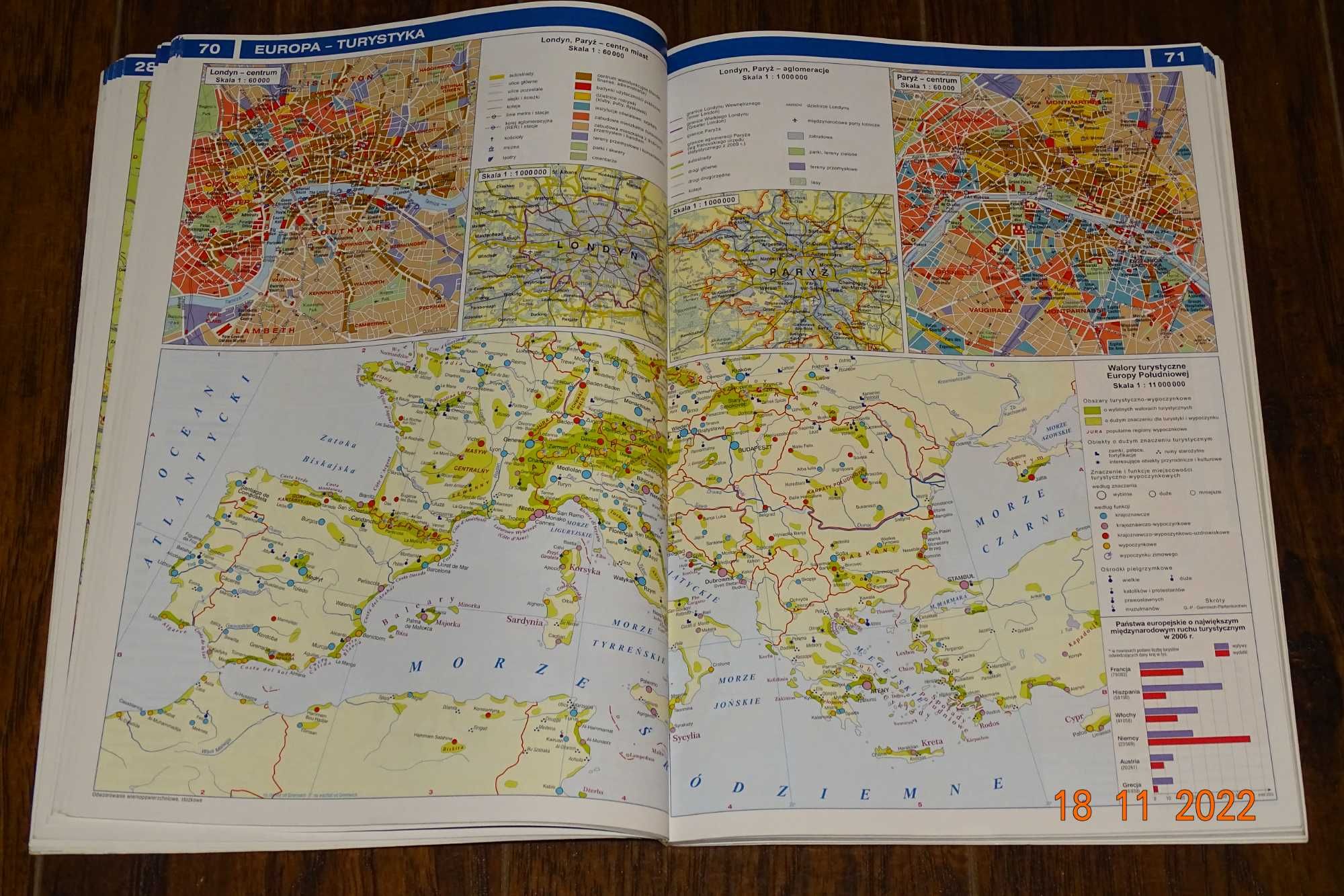 Atlas geograficzny Polska, kontynenty, świat