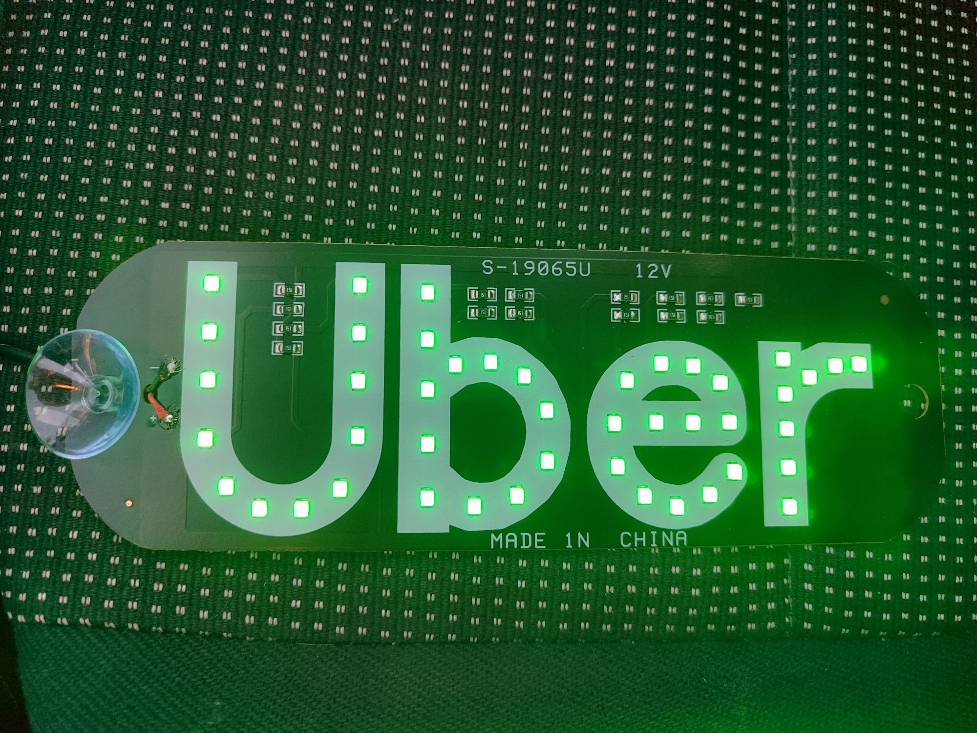 Placa led para carro "UBER*