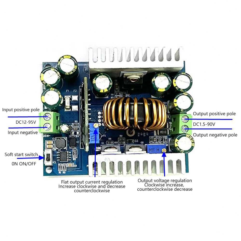 dc dc понижающий модуль плата 500w 90в dc dc знижуючий xl4016