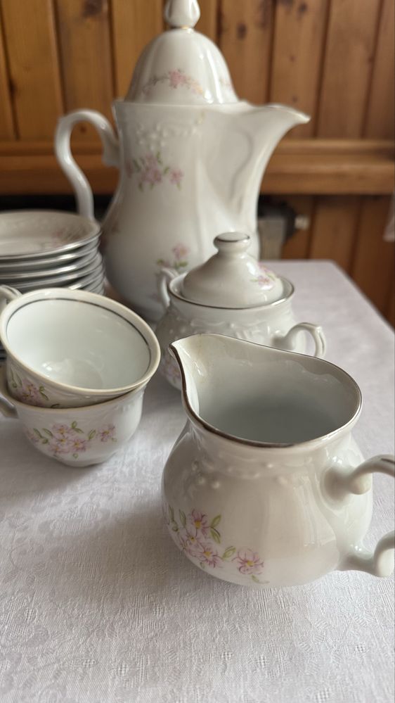 Serwis kawowy „Karolina” porcelana prl
