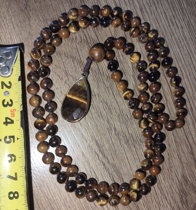 Четки, бусы тигровый глаз, 108 бусин, из натурального камня, 70 см