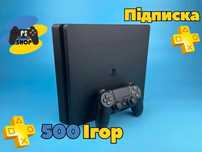 Playstation 4 Slim 500 Gb, Підписка PS Plus Deluxe(1 рік), Гарантія