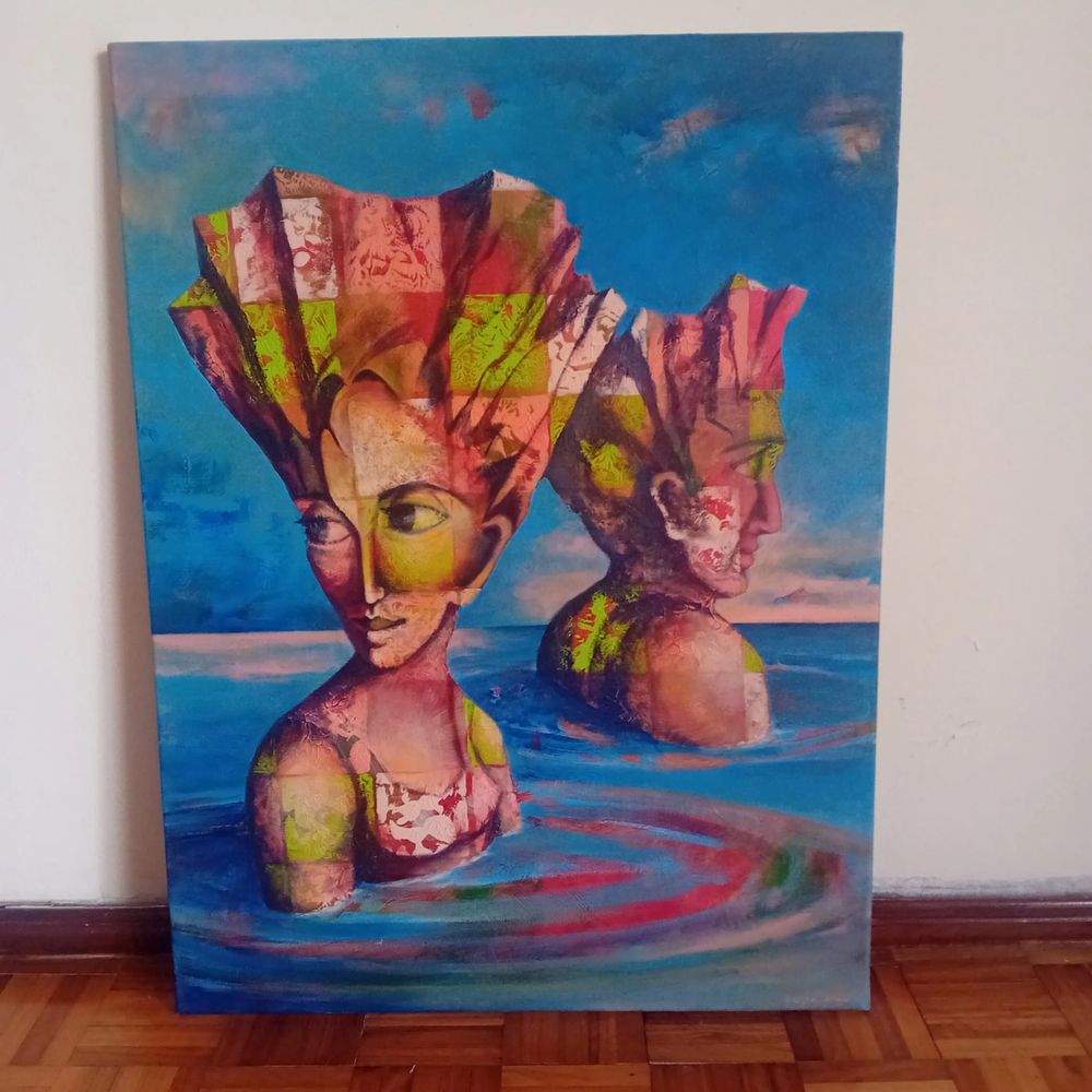 Óleo Luzia Lage 82 cm x 62 cm com Certificado