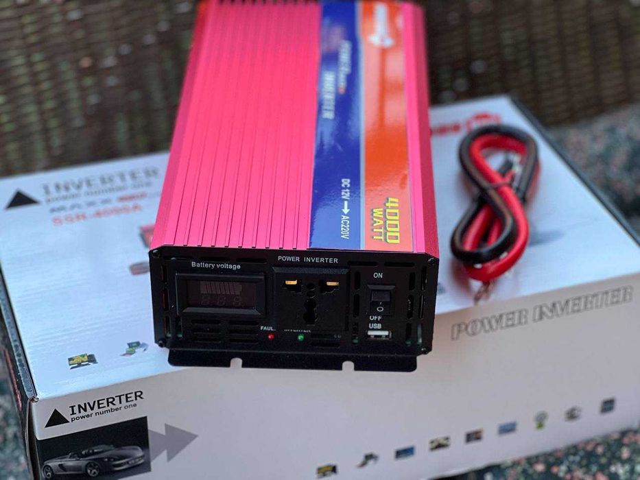 Преобразователь тока 12 В → 220 В, 4000 Вт — инвертор с плавным пуском