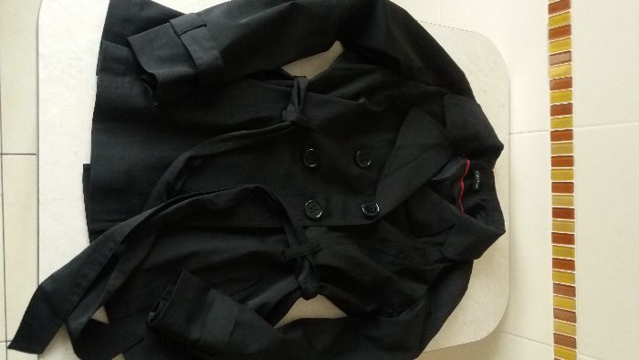Czarna kurtka płaszcz katana jak nowa pasek George 44