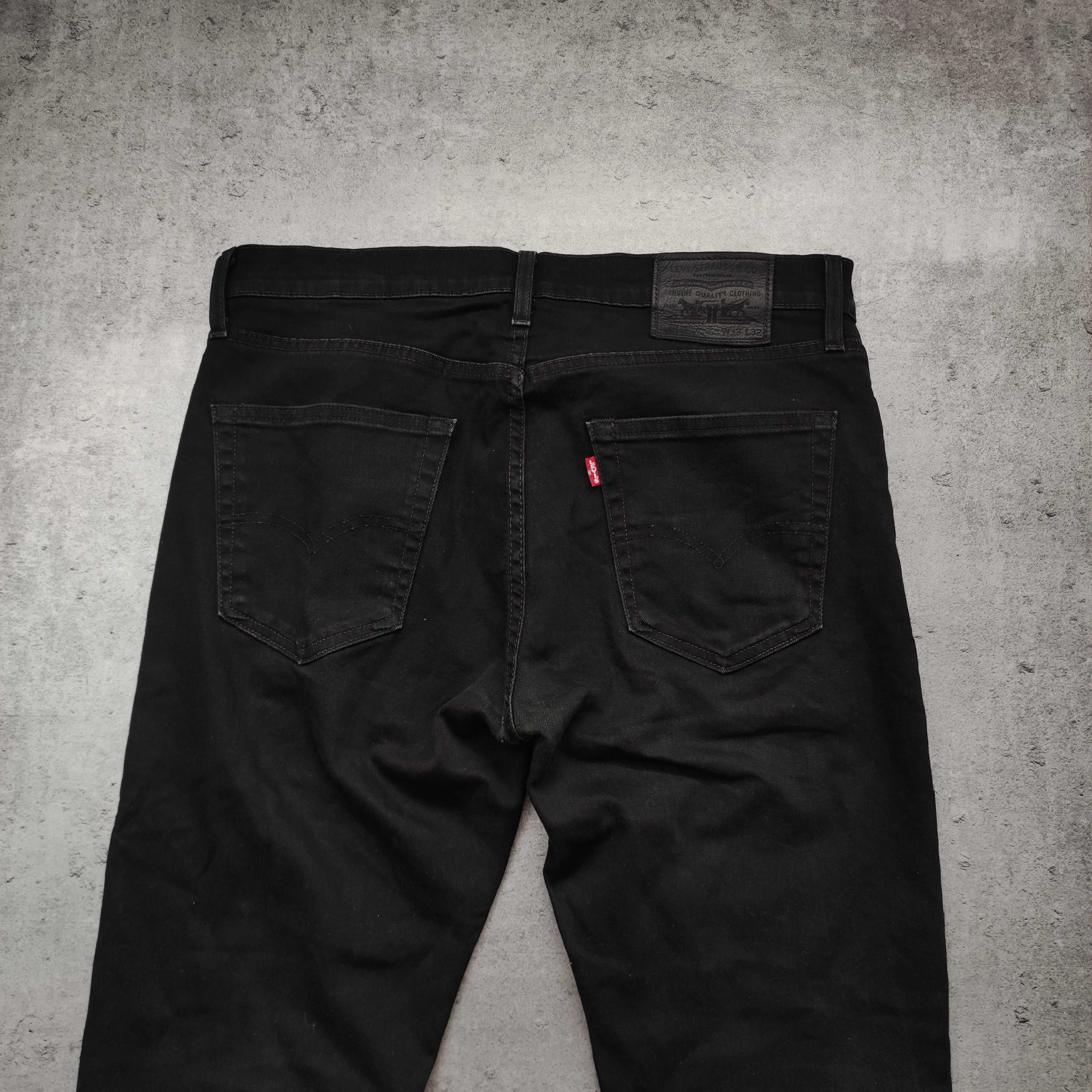 MĘSKIE Eleganckie PREMIUM Czarne Slim Jeansy Denim Levis 512 Spodnie