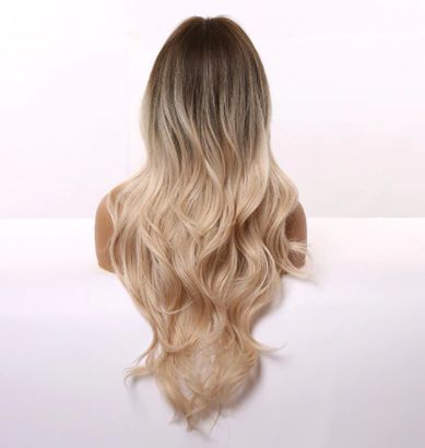 -50% Fryzura HIT Peruka Jasny Blond Wavy Naturalny Wygląd OD RĘKI