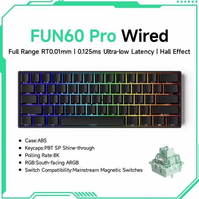 Игровая клавиатура Akko MonsGeek FUN60 Pro Black 60% Новые!