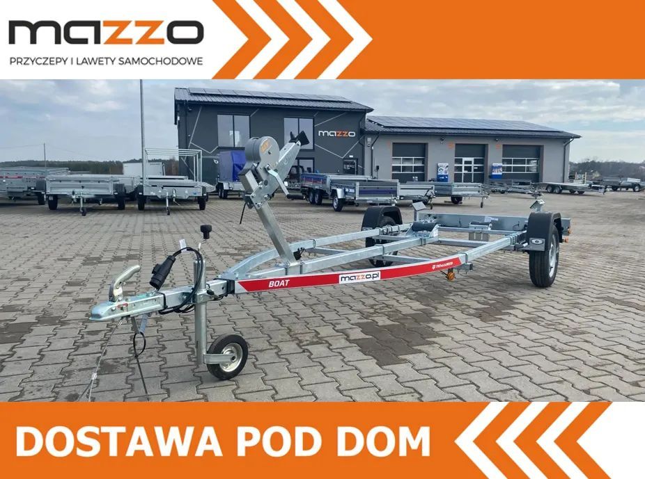 TEMARED Dostawa Przyczepka podłodziowa DMC750kg łódź do 5,3m WODOODPORNE ŁOŻYSKA MOCNA  DMC 750kg Mocna, długa i szeroka przyczepa Z ŁOŻYSKAMI WODOODPORNYMI!