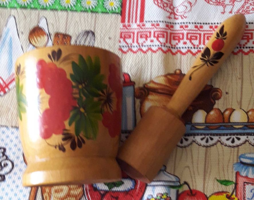 Ёмкости для сипучих, ступка деревянная с пестиком