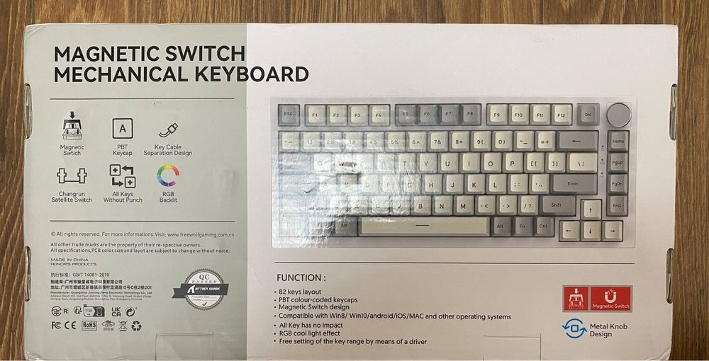 Кіберспортивна клавіатура Attack Shark K85 (магнітна, Rapid Trigger)