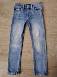 H&M jeansy r. 110 super stretch niebieskie jak nowe rurki