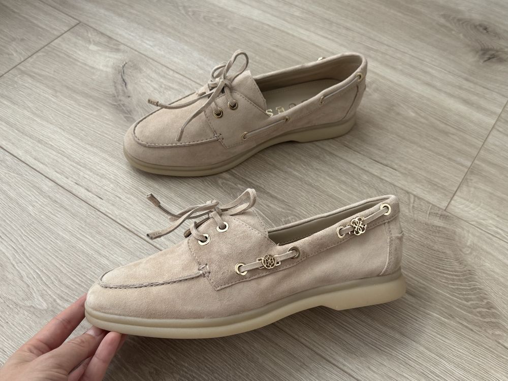 Жіночі мокасини сліпони 36 GUESS ОРИГІНАЛ бежеві шкіряні макасіни