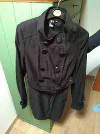 Casaco/trench coat preto Stradivarius TAM. S