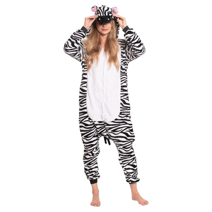 Piżama Damska Kombinezon Kigurumi Onesie Kostium Zebra 165-175 cm L