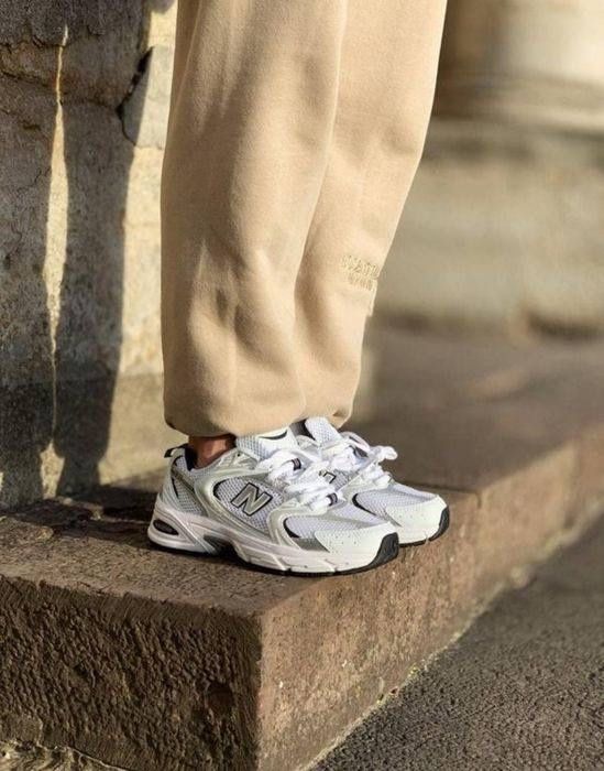 New balance 530 white navy silver кросівки жіночі