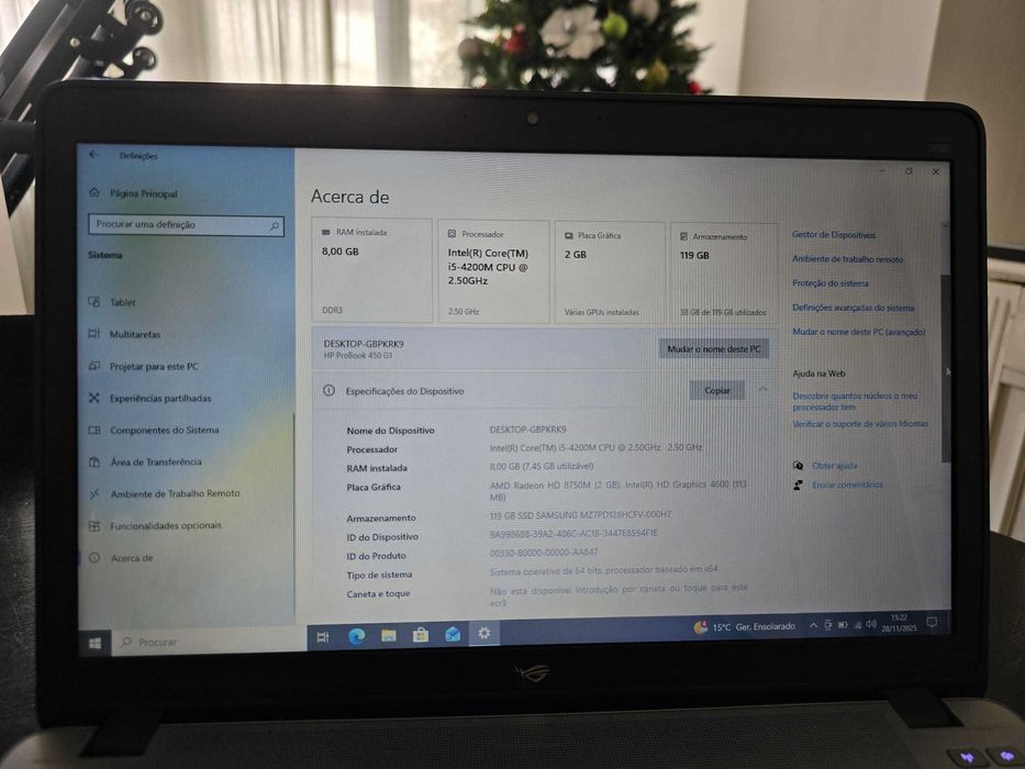 HP ProBook 450 G1 - Incel Core i5/8Gb Ram/256SSD/15.6"
