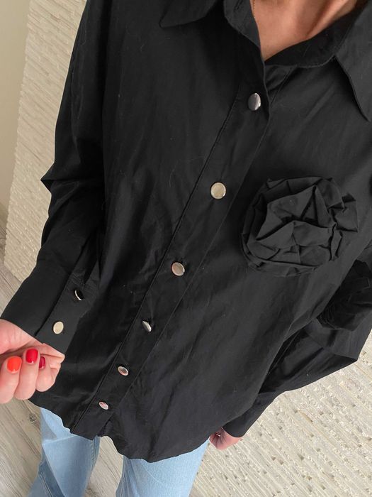 Valentino  nowa koszula z różą kwiaty ala 3D Cudo M-L