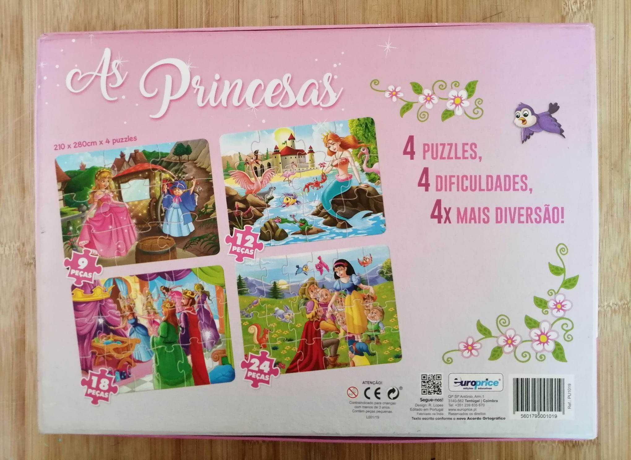 Puzzle 4 em 1 - As Princesas