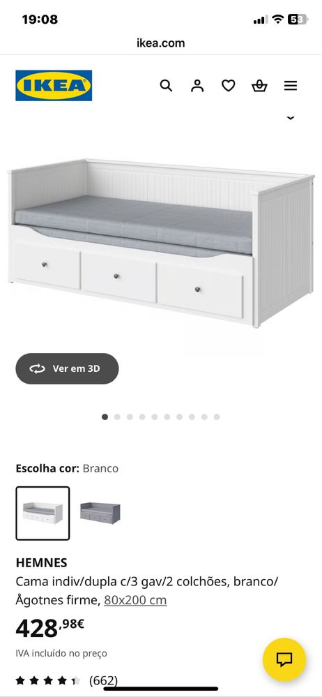 Cama individual / dupla IKEA - RESERVADA