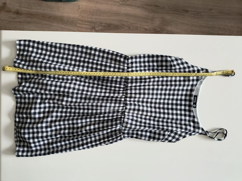 Sukienka mini w kratkę Sinsay rozmiar M - podszewka, regulowane ramiąc