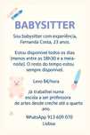 Babysitter com experiência – 8€/hora