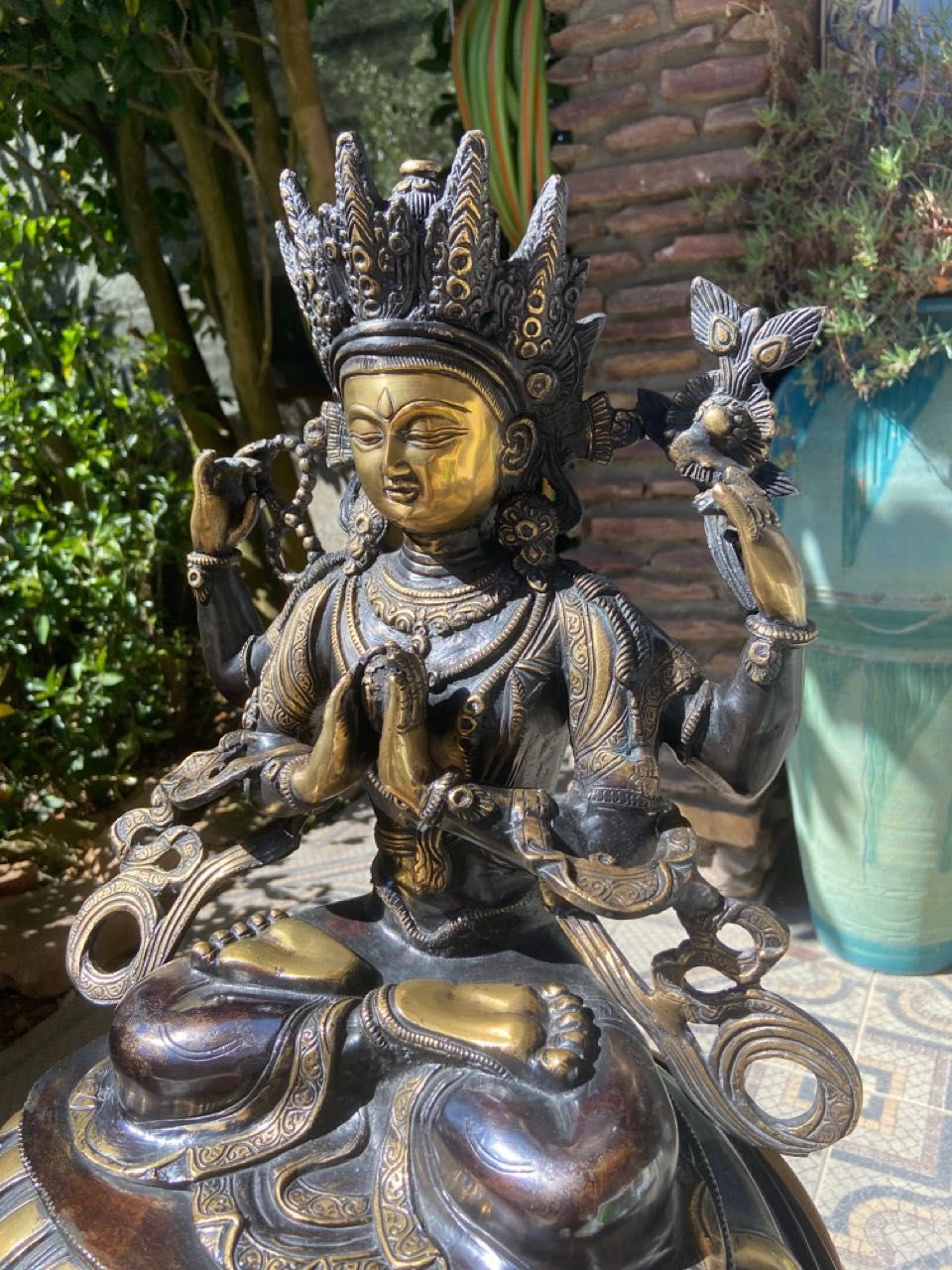Estátua budista Chenrezig Avalokiteshvara em bronze - Buda