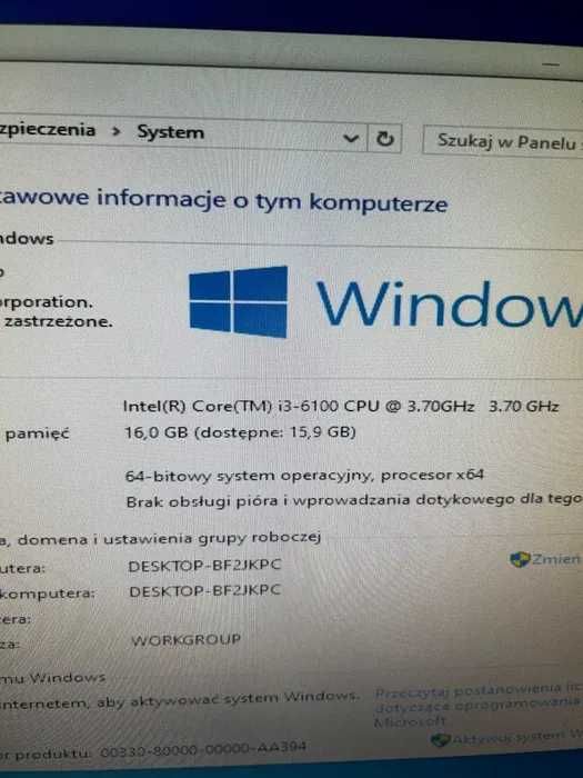 Komputer biurowy/I3-6gen/16GB DDR4/MSIGeForceGT210/128GB SSD/Gwarancja