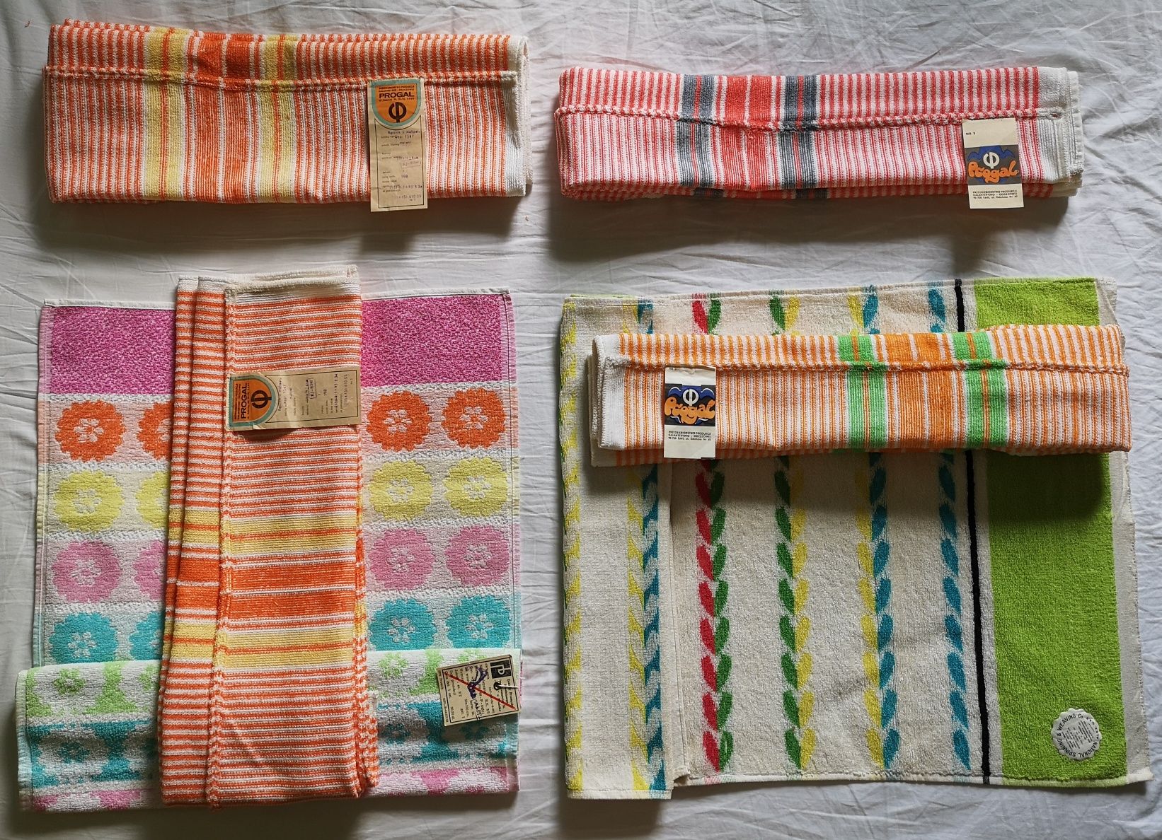 6 nowych dużych ręczników z PRL PROGAL Łódź FROTEX Prudnik i import