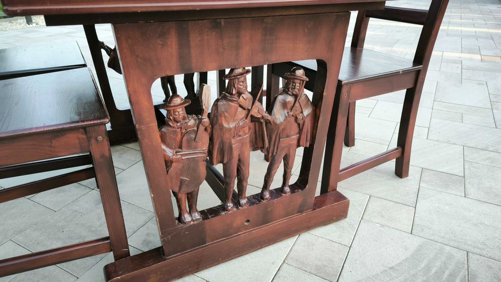 Meble rzeźbione góralskie, folkowe