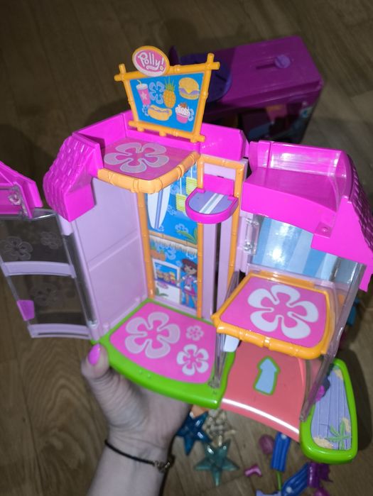 Zestaw Polly pocket z 2003r surf diner plus autobus kamper restauracja