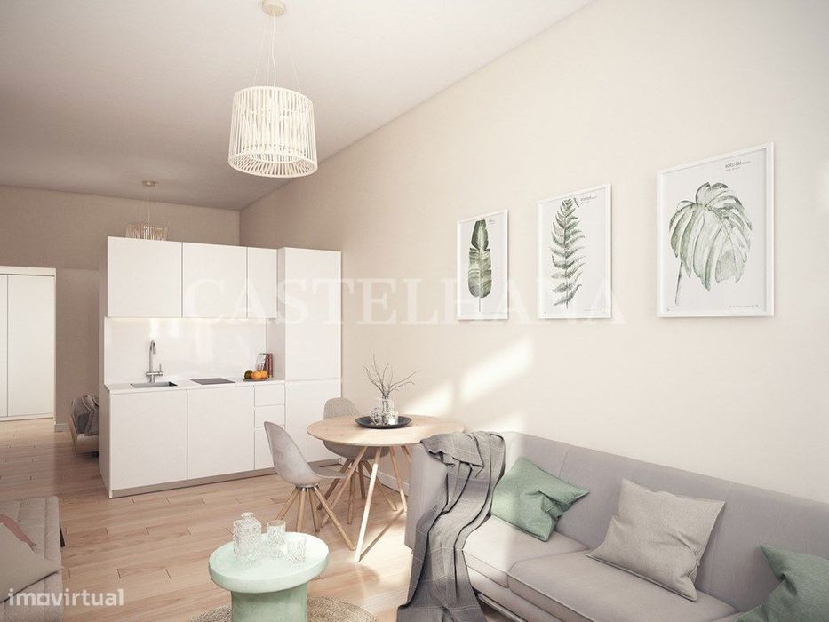 Apartamento T0 com varanda, em novo empreendimento, no Porto