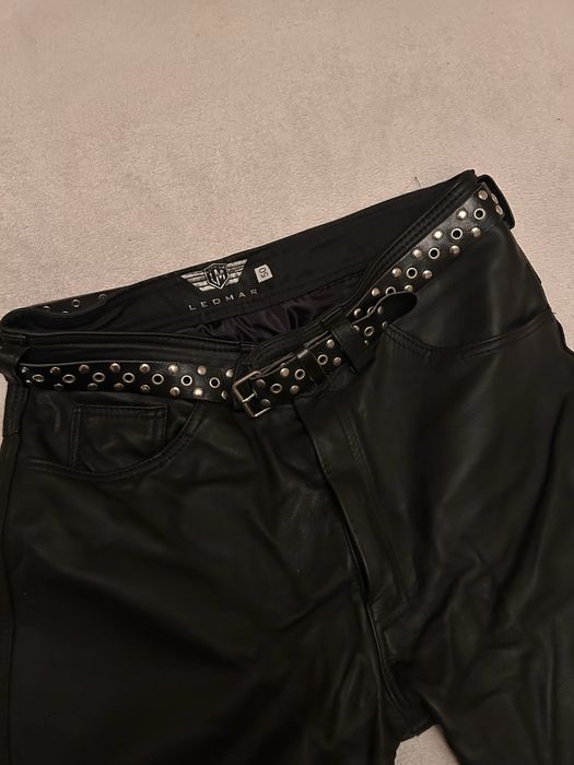 Skórzane męskie spodnie motocyklowe Ledmar r.50 motor motocykl