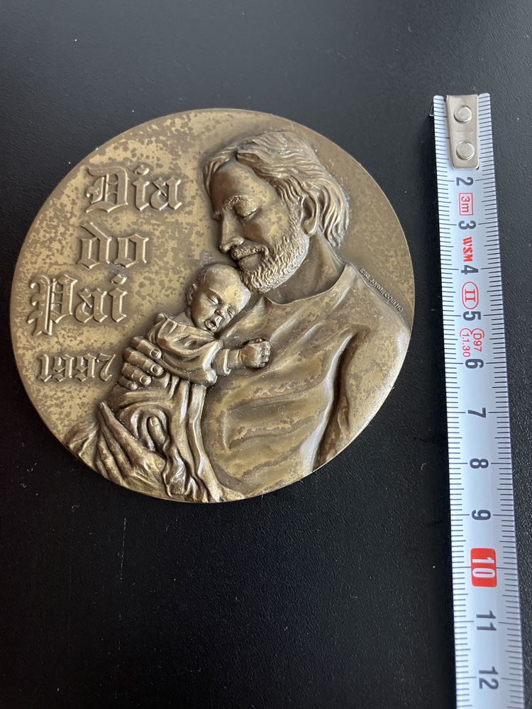 Medalhão bronze comemorativo Dia do Pai 1997