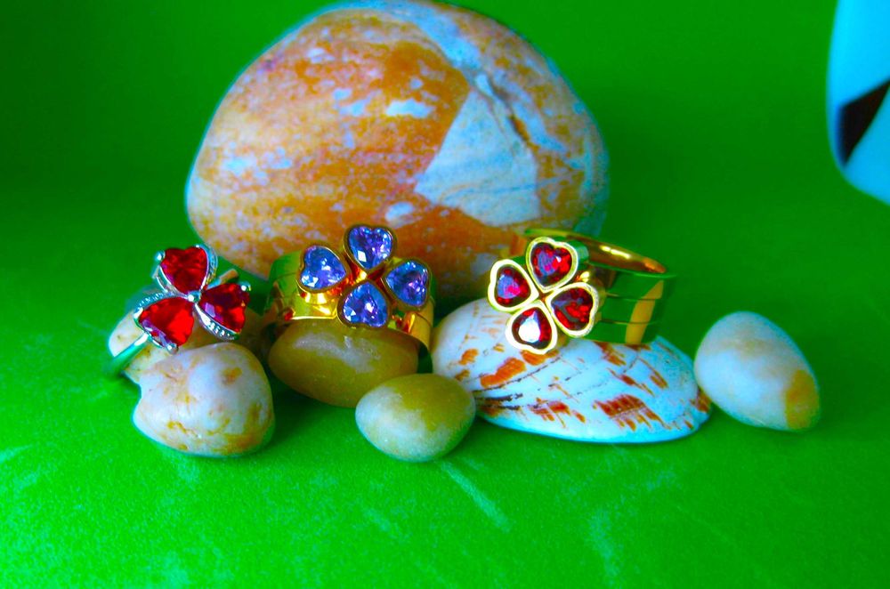 Anel Aço Trevo Triplo NOVO: 2 Cores e 2 Tamanhos - SALDO