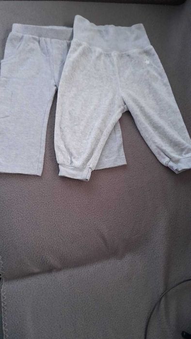 Spodnie rozmiar 74cm  szare i szare z kieszonką