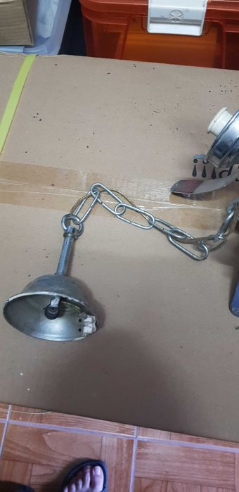 Candeiro antigo para bolas com 3 lampadas