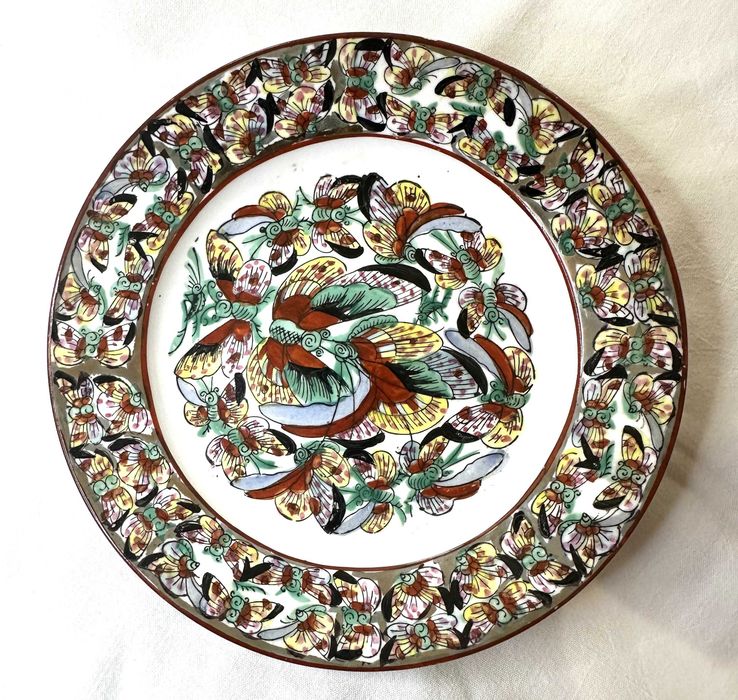 prato em porcelana chinesa antiga, Ø20cm