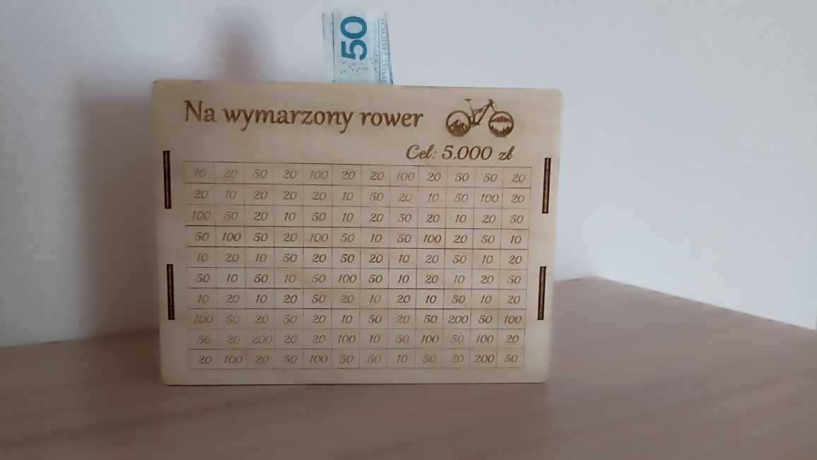 Personalizowana skarbonka wykreślanka, duża, kolory, dedykacje