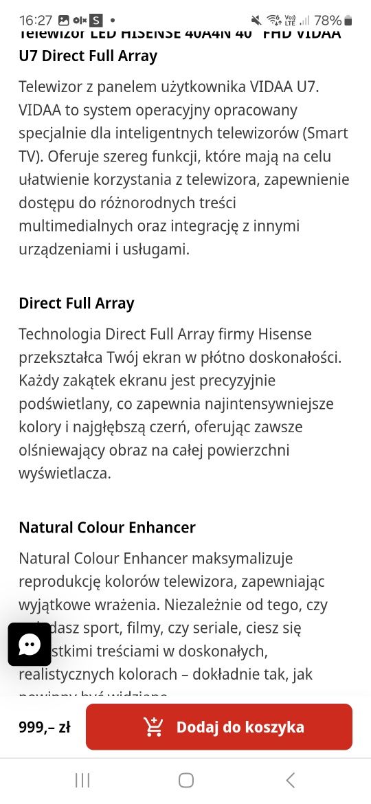 Telewizor smart nowy